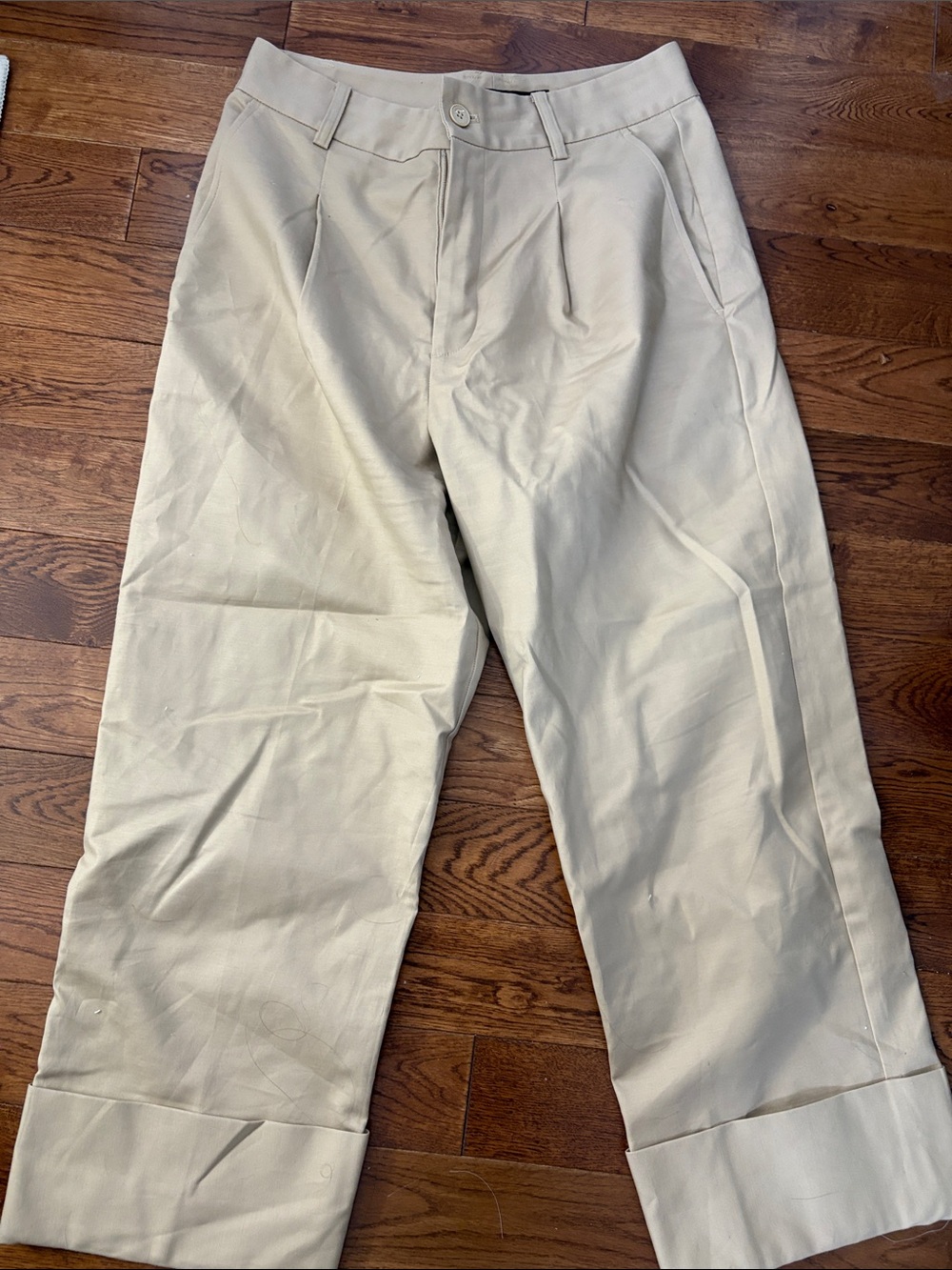 Cropped Chino Pleated Cargo Pants - Cream Lauren Ralph Lauren